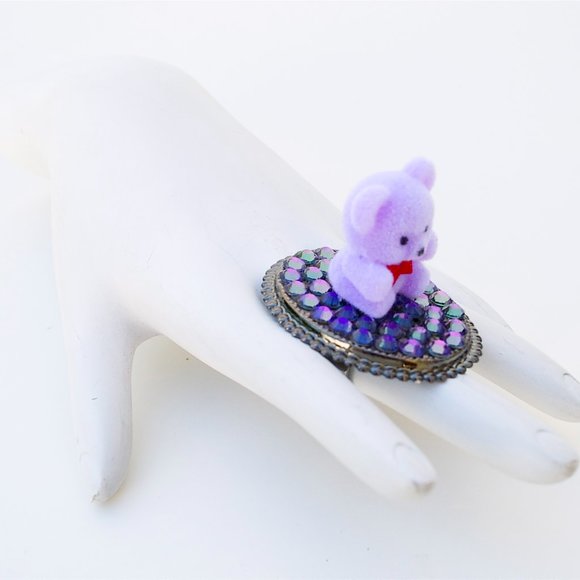 GASOLINE GLAMOUR PURPLE BEAR RING - Picture 3 of 4